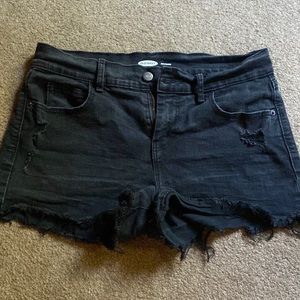 Black Distressed shorts